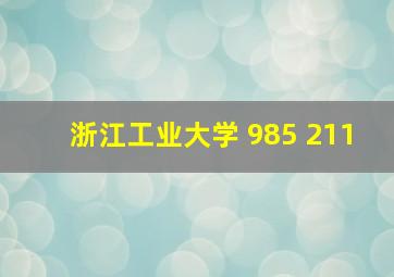 浙江工业大学 985 211